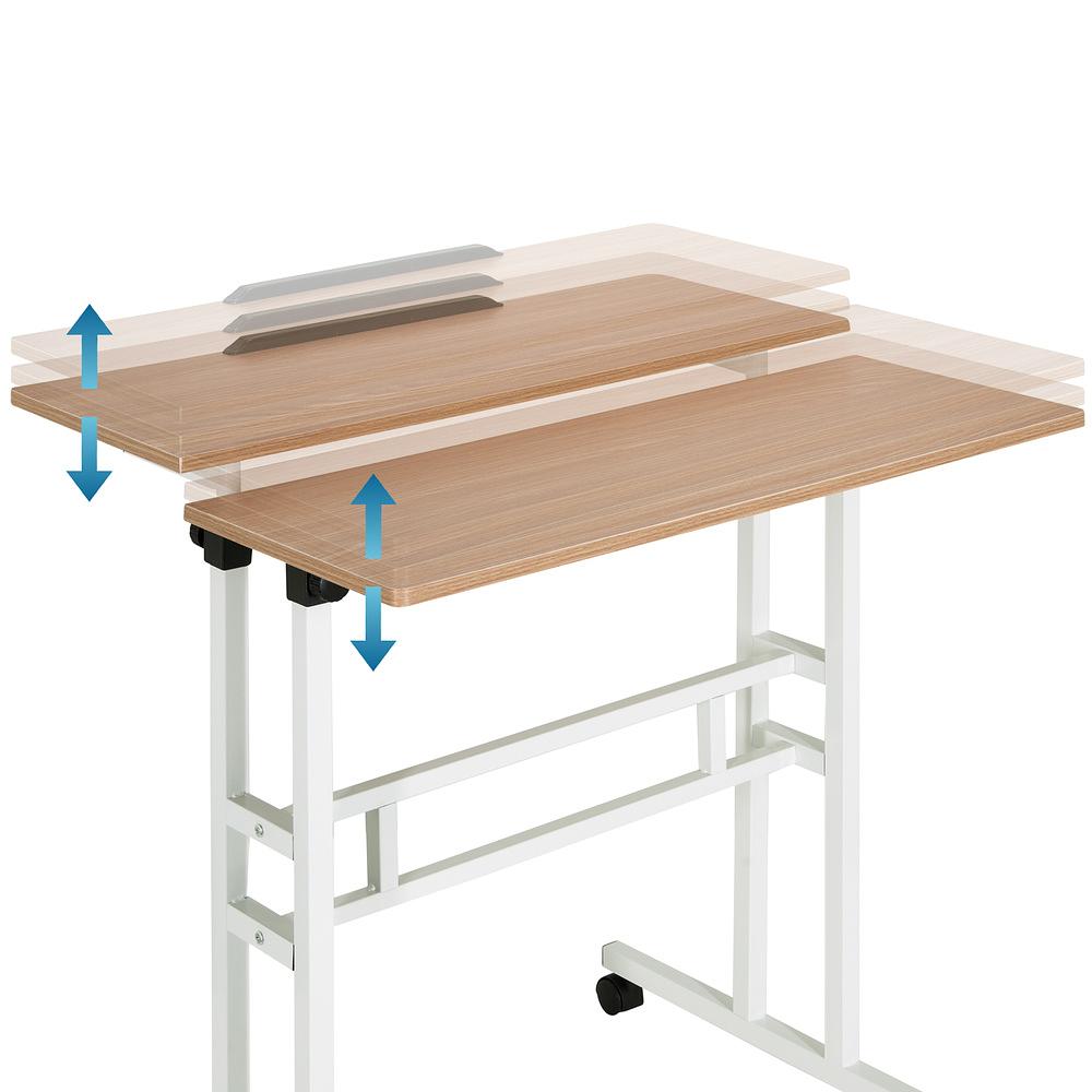 WORKSTATION I Desk with casters Wood White 3