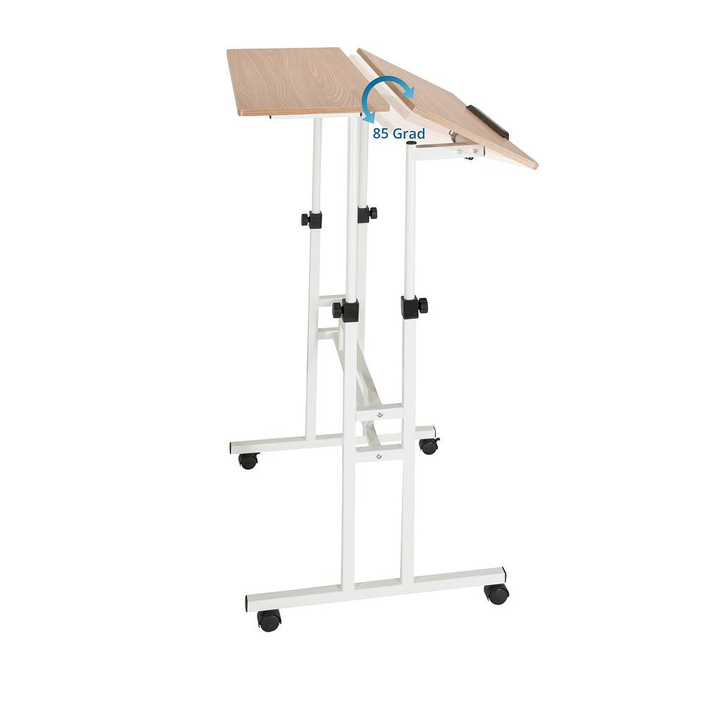 WORKSTATION I Desk with casters Wood White 5