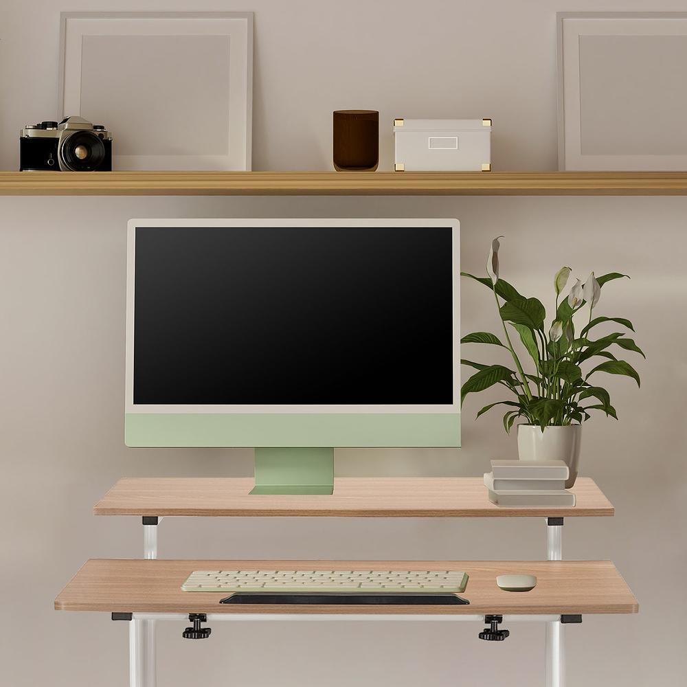 WORKSTATION I Desk with casters Wood White 7