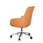 BARENO Office chair with casters Leather Orange 7