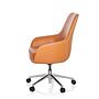 BARENO Office chair with casters Leather Orange 8