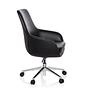 BARENO Office chair with castors Leather Black 2