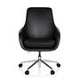 BARENO Office chair with castors Leather Black 0