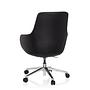 BARENO Office chair with castors Leather Black 6