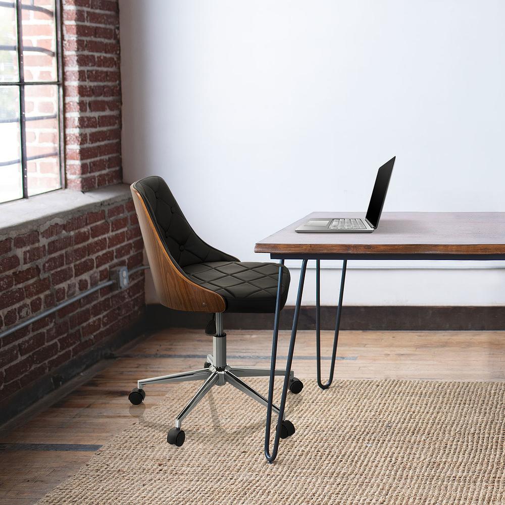 CENCA Office Chair Swivel with Casters Faux Leather Black 3