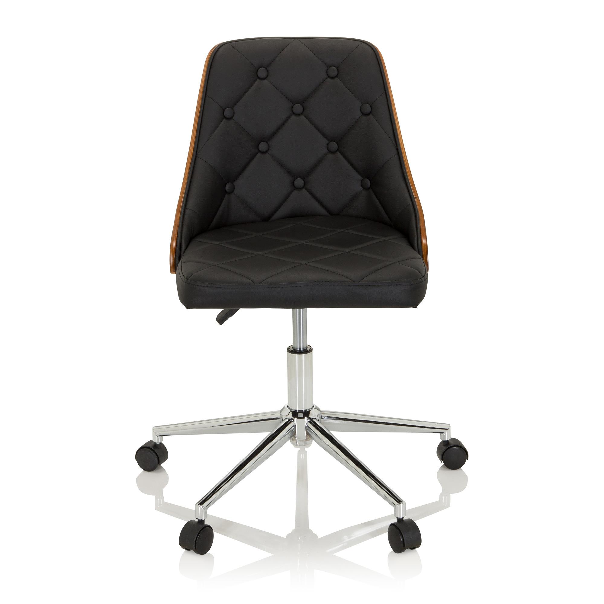 CENCA Office Chair Swivel with Casters Faux Leather Black 0