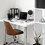 CENCA Office Chair Swivel with Casters Faux Leather Black 5