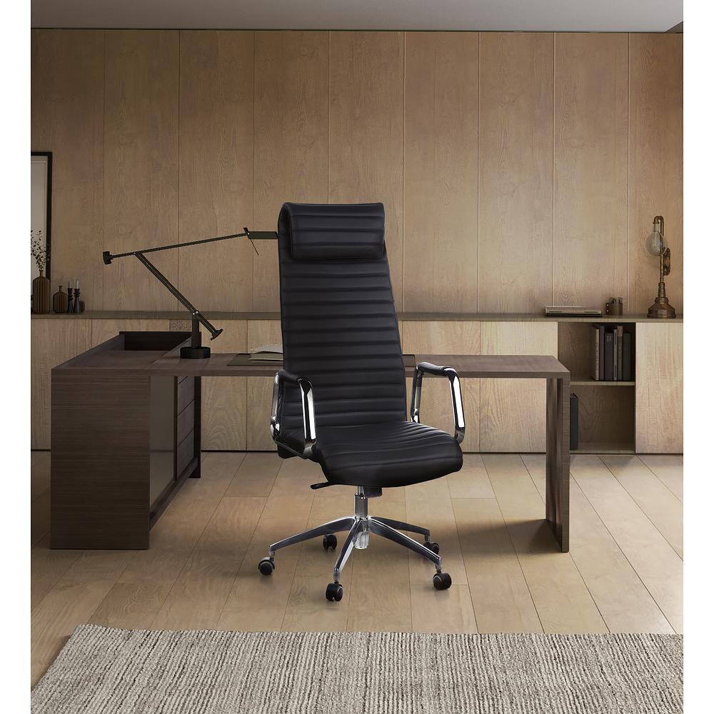 ASPERA 20 Office chair with casters Nappa leather Black 2