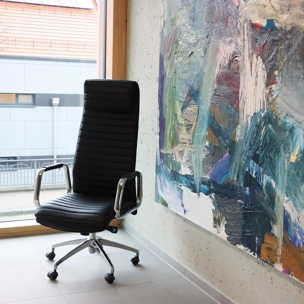 ASPERA 20 Office chair with casters Nappa leather Black 6