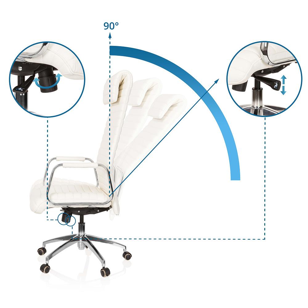 ASPERA 20 Office chair with casters Nappa leather White 1