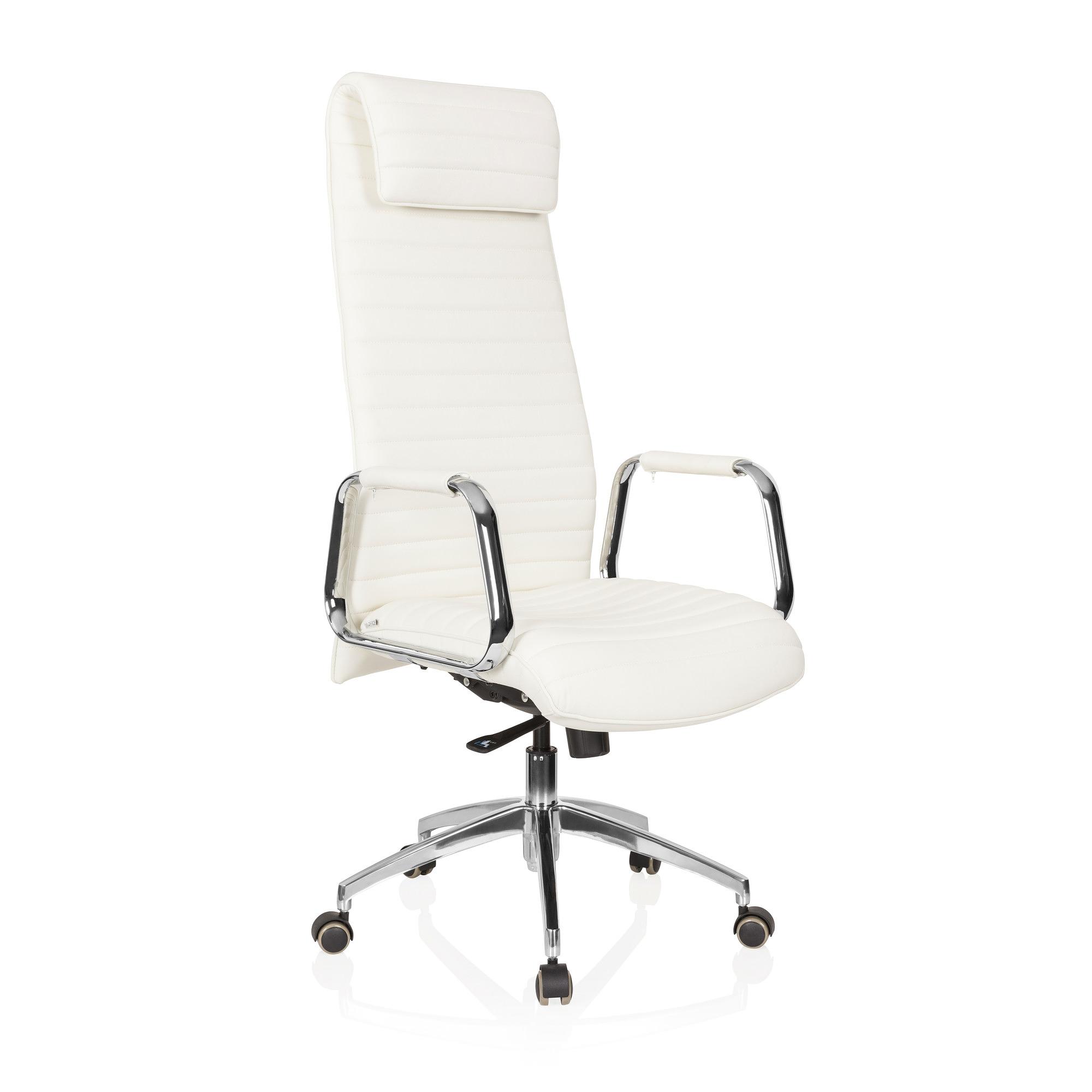ASPERA 20 Office chair with casters Nappa leather White 5