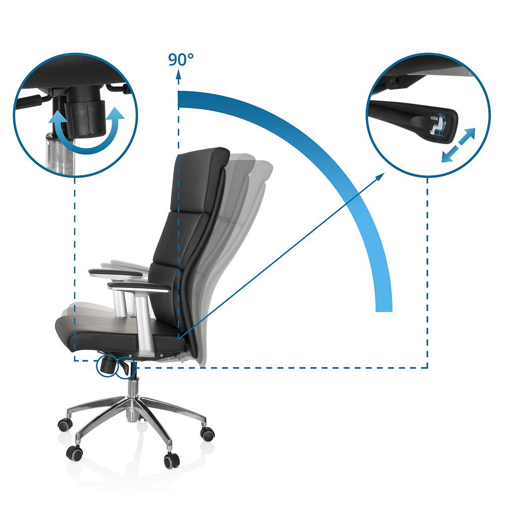 MONZA 20 Swivel Office Chair Leather Black 1