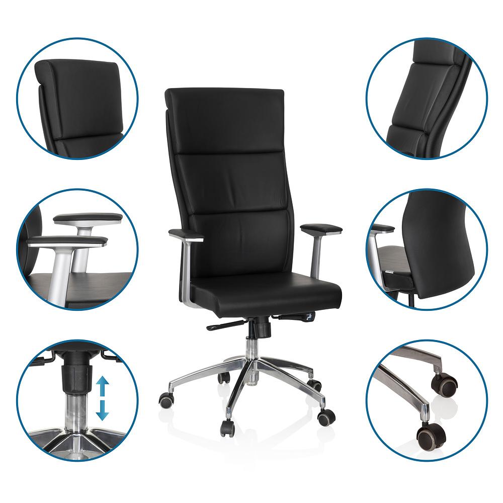 MONZA 20 Swivel Office Chair Leather Black 2