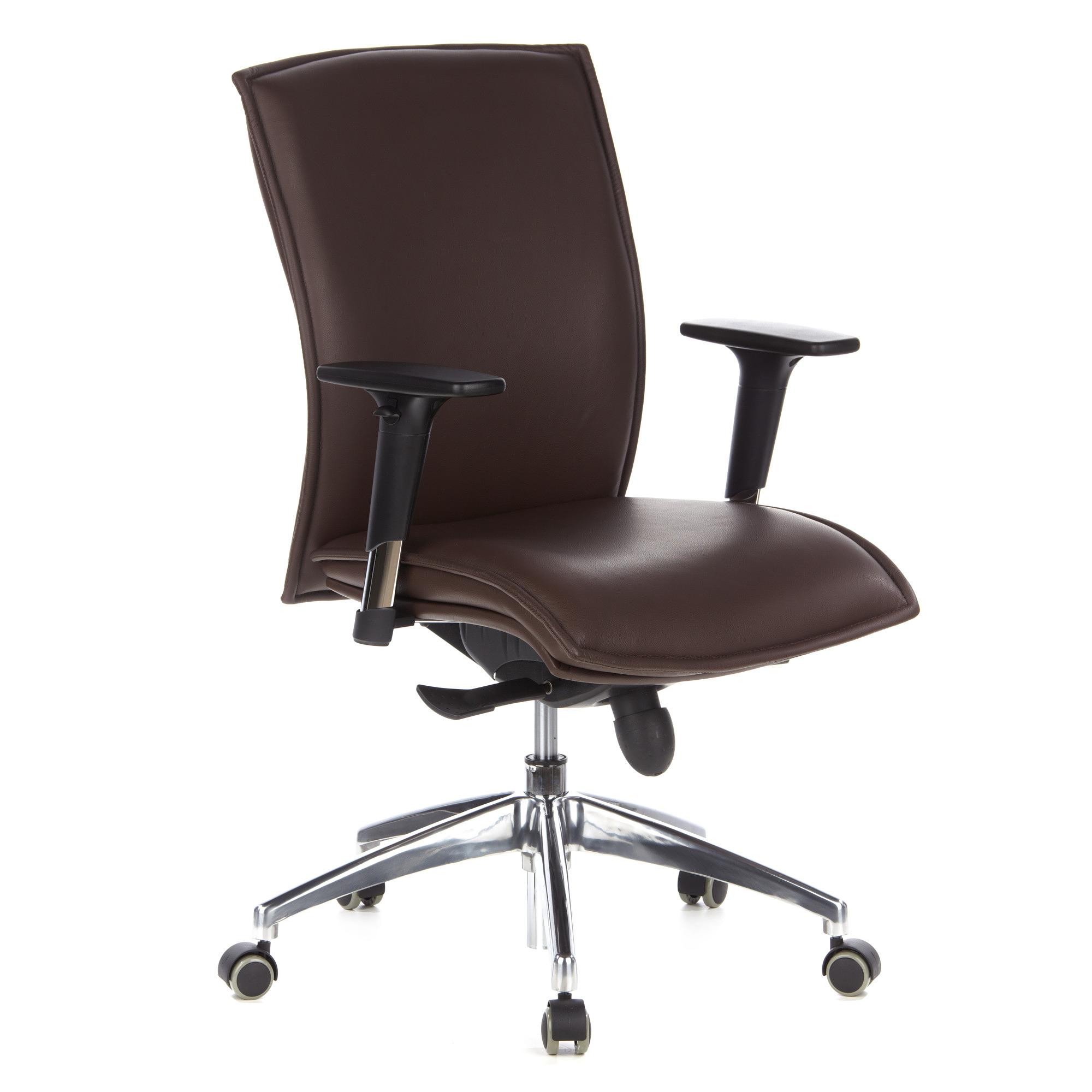 MURANO 10  Office chair with wheels Leather Brown 1