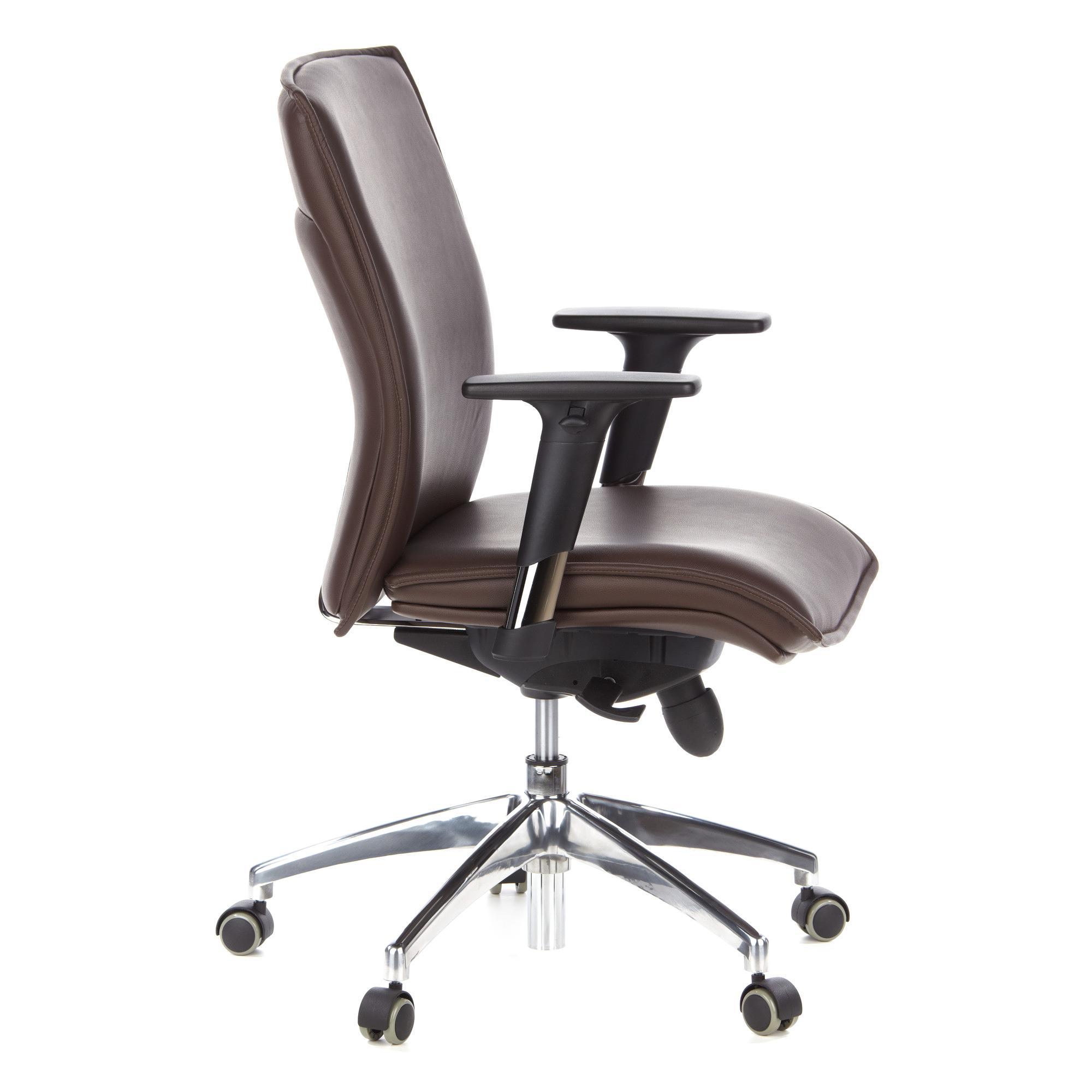 MURANO 10  Office chair with wheels Leather Brown 2