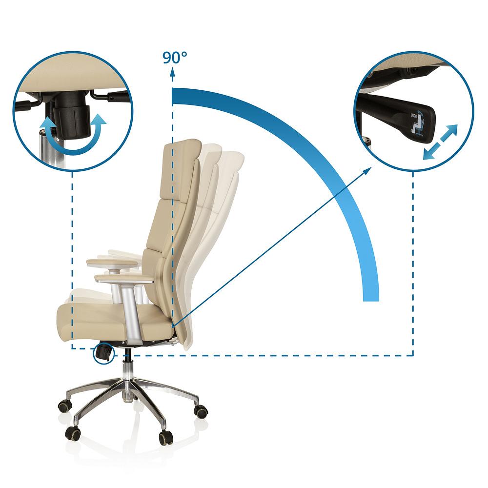 MONZA 20 Swivel Office Chair Leather Beige 1
