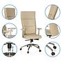 MONZA 20 Swivel Office Chair Leather Beige 2