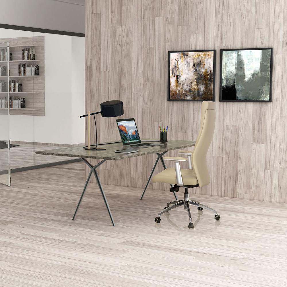 MONZA 20 Swivel Office Chair Leather Beige 3