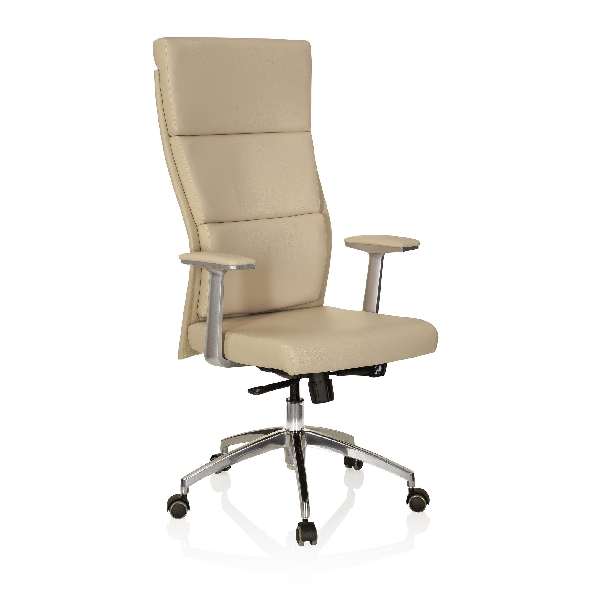MONZA 20 Swivel Office Chair Leather Beige 5