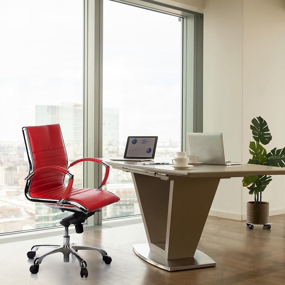 PARMA 10 Office chair leather red 3