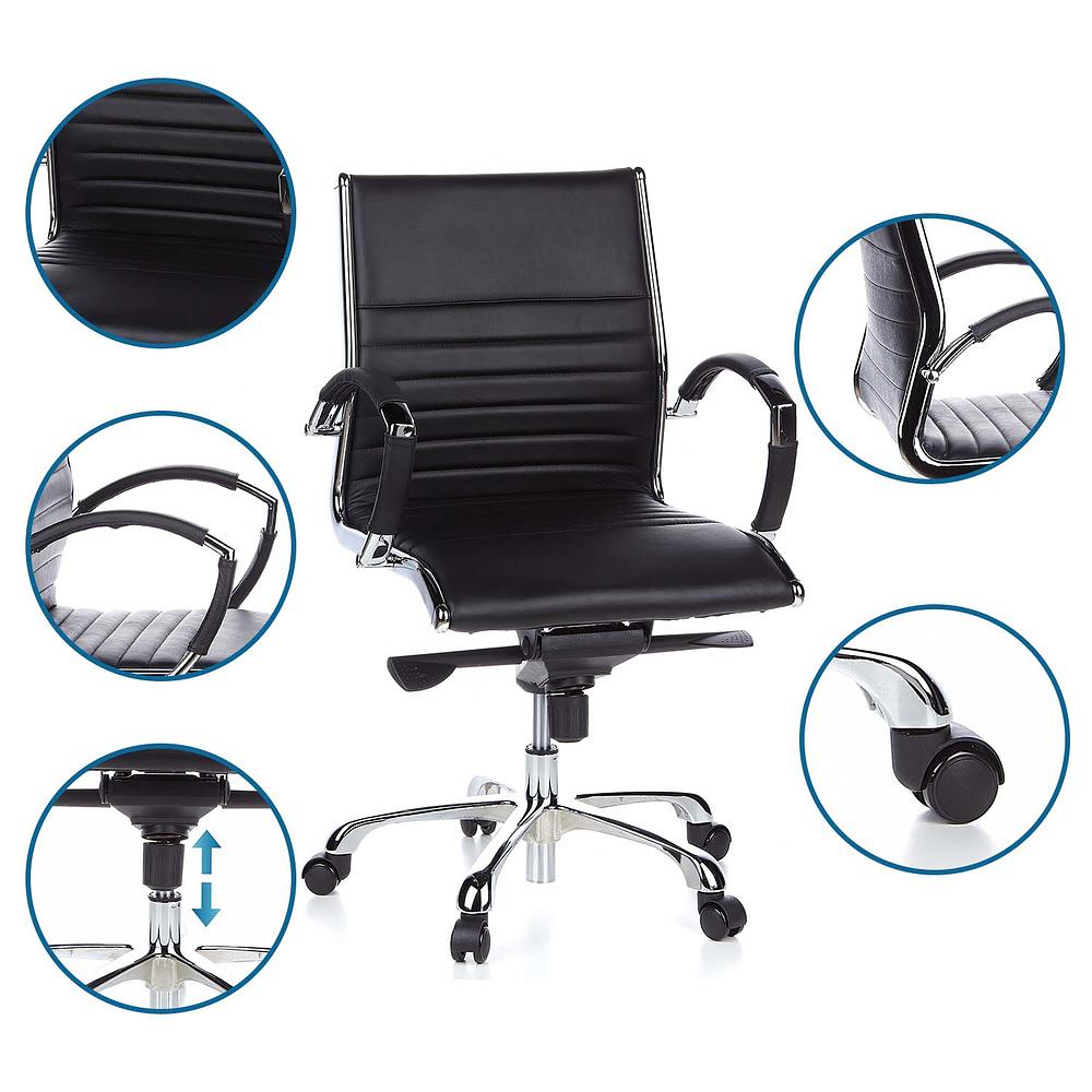 PARMA 10 Office chair leather black 2