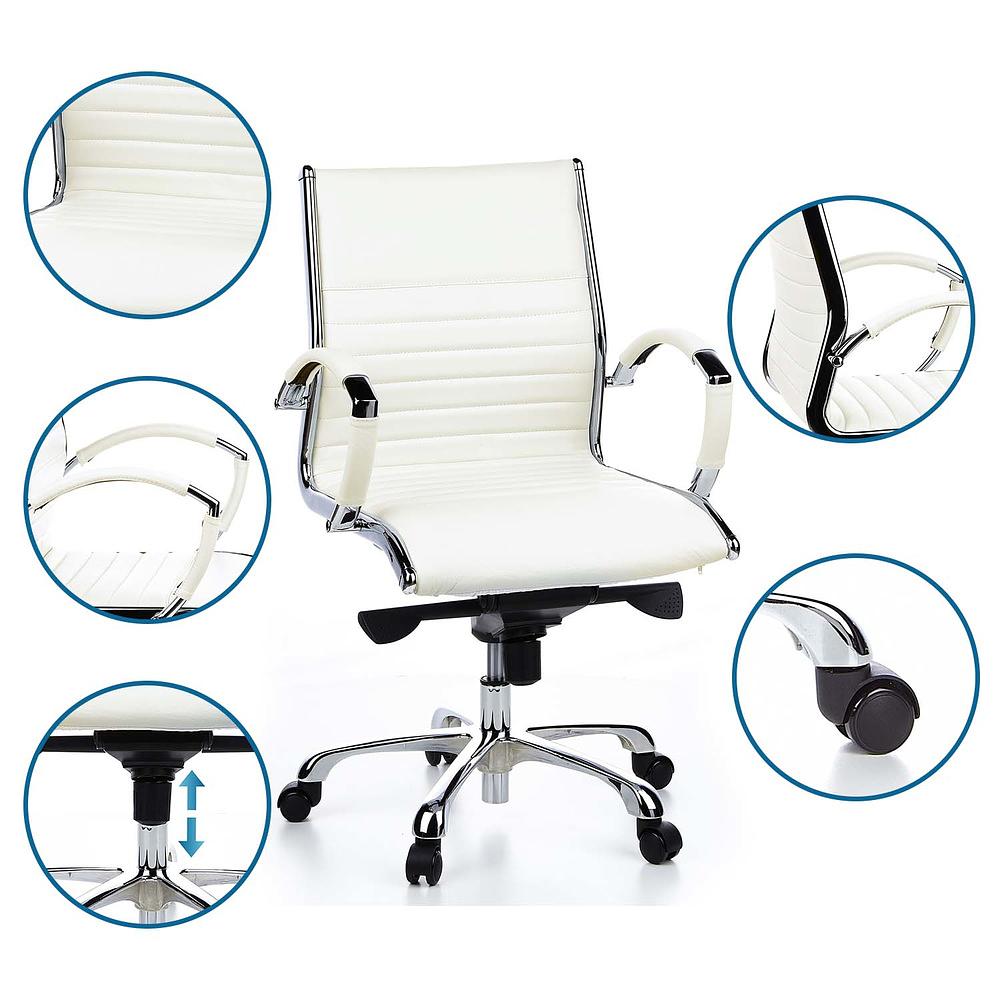 PARMA 10 Office chair leather White 2