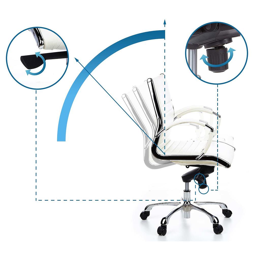 PARMA 10 Office chair leather White 1