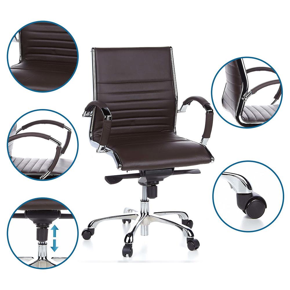 PARMA 10 Office chair leather brown 2
