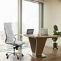 PARMA 20 Swivel office chair with casters, Leather, White 3