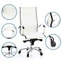 PARMA 20 Swivel office chair with casters, Leather, White 2