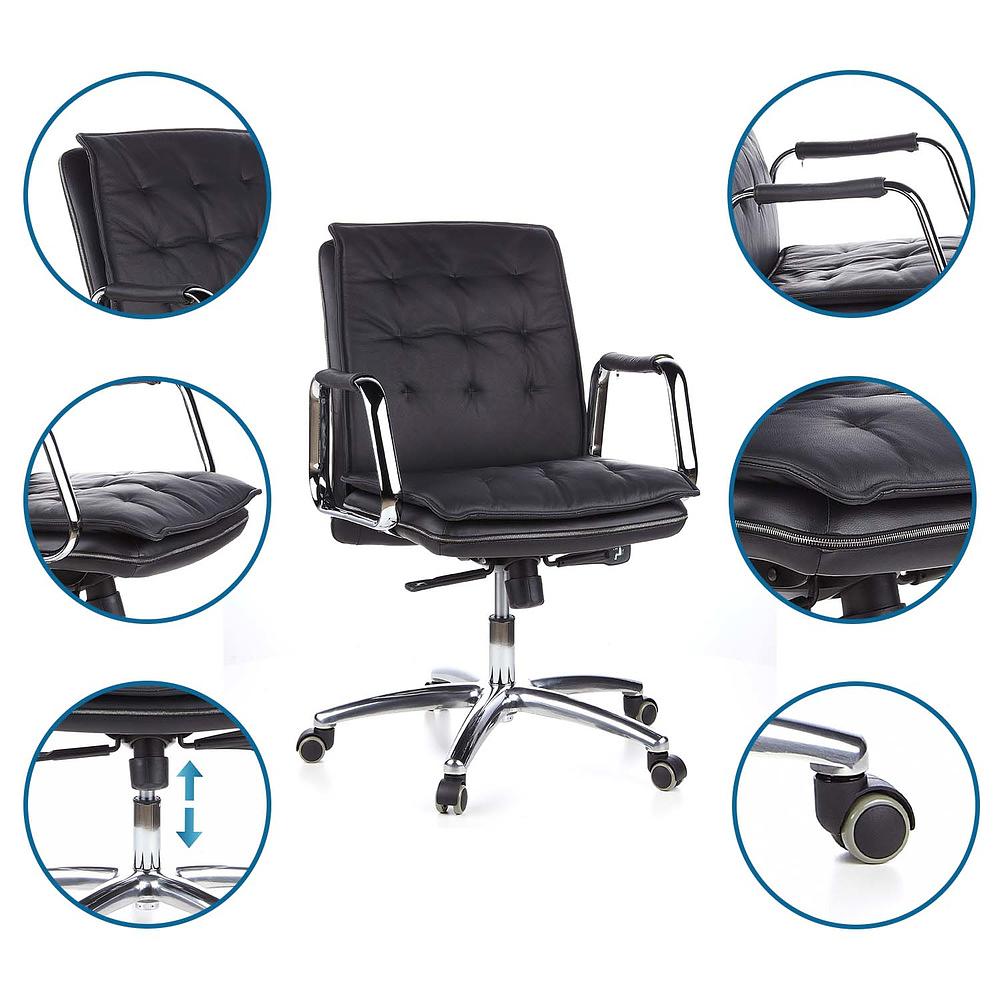 VILLA 10 Office Chair Leather Black 2