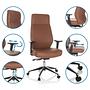 VITORO ECO Office Chair Swivel with Casters Faux Leather Brown 2