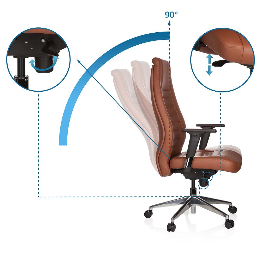 VITORO Office chair Faux leather Brown 1