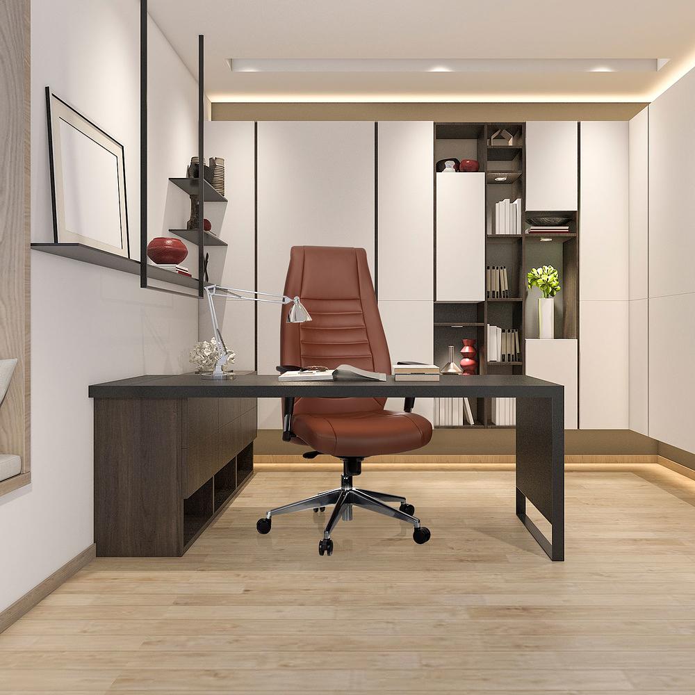 VITORO Office chair Faux leather Brown 5