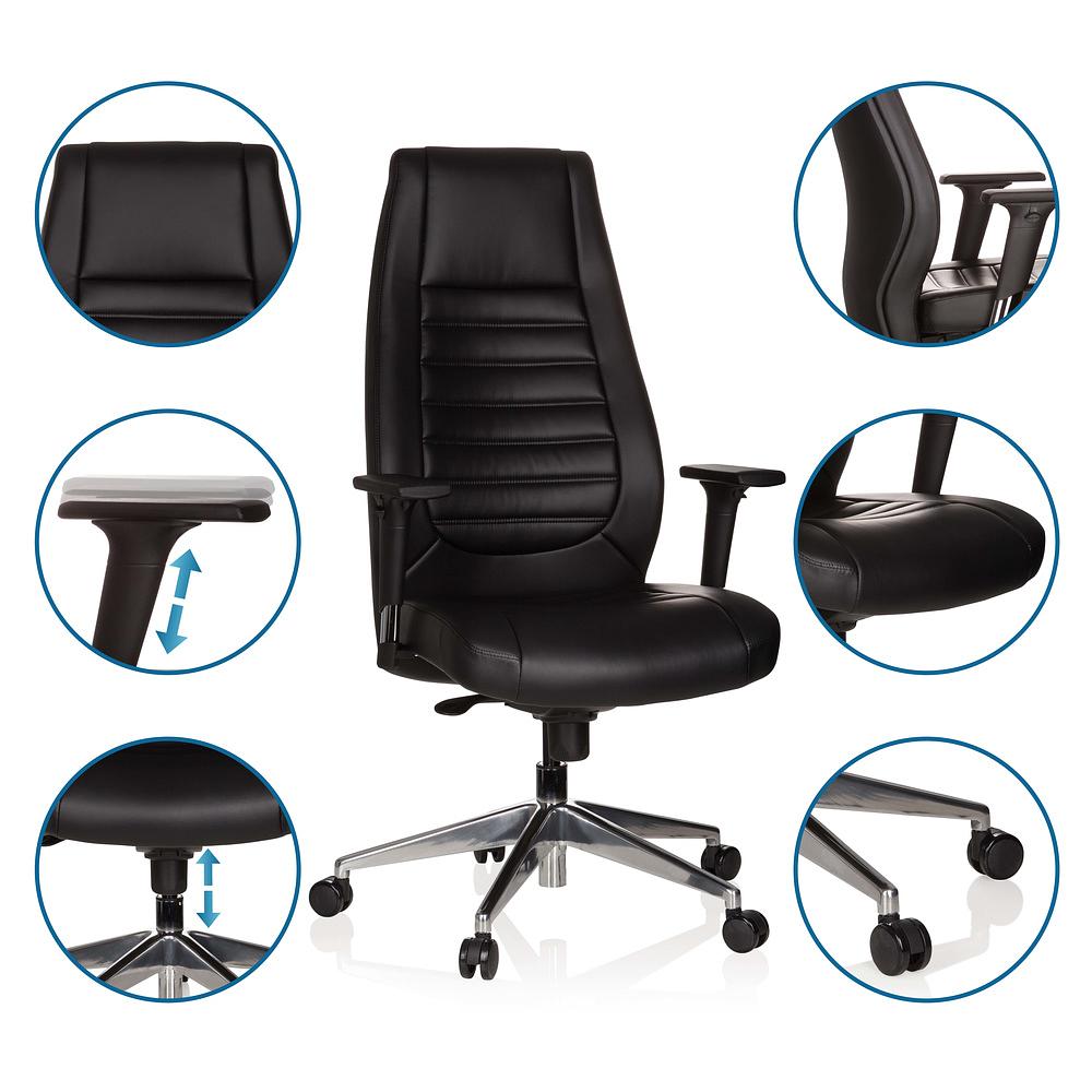 VITORO Office chair Faux leather Black 2