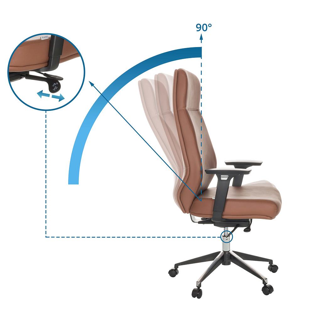 VITORO ECO Office Chair Swivel with Casters Faux Leather Brown 1