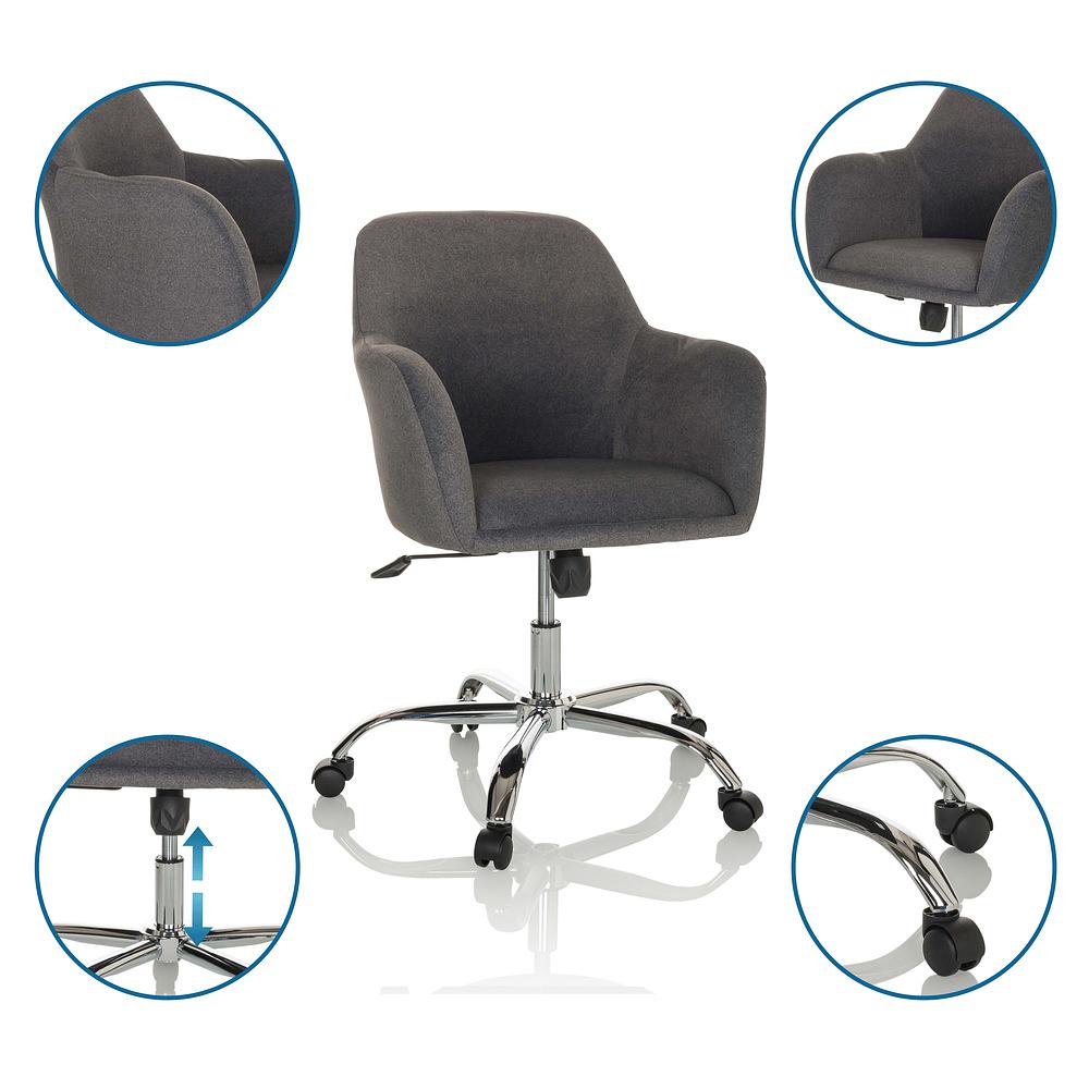 SOLAO 300 Swivel Office Chair Fabric Dark Grey 2