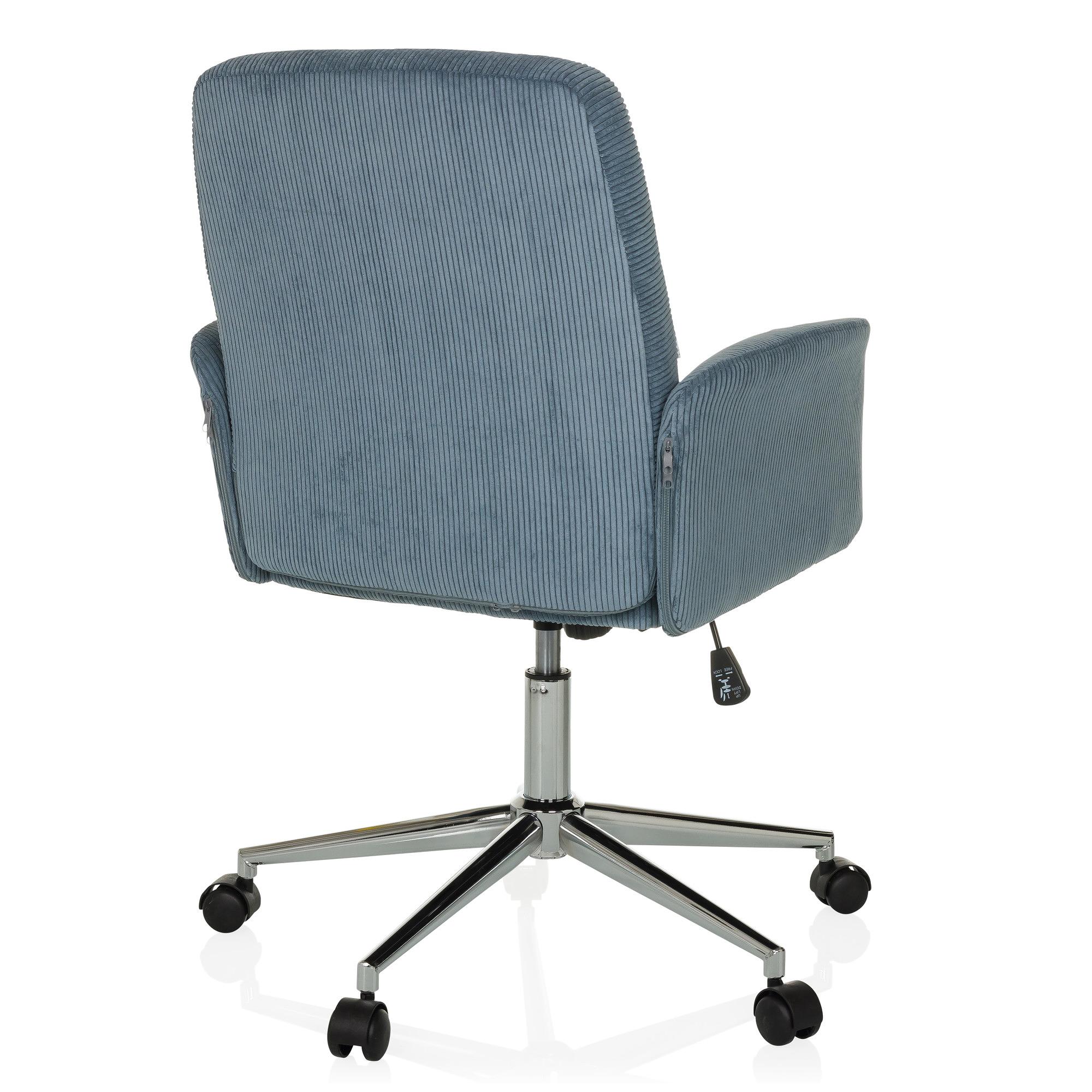SOLAO CORD Bürostuhl Drehbar mit Cord-Optik Taubenblau 6