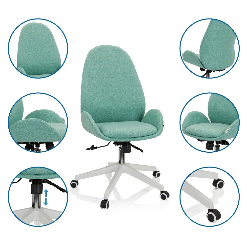 AVEA I Swivel office chair with casters Fabric Aqua 2