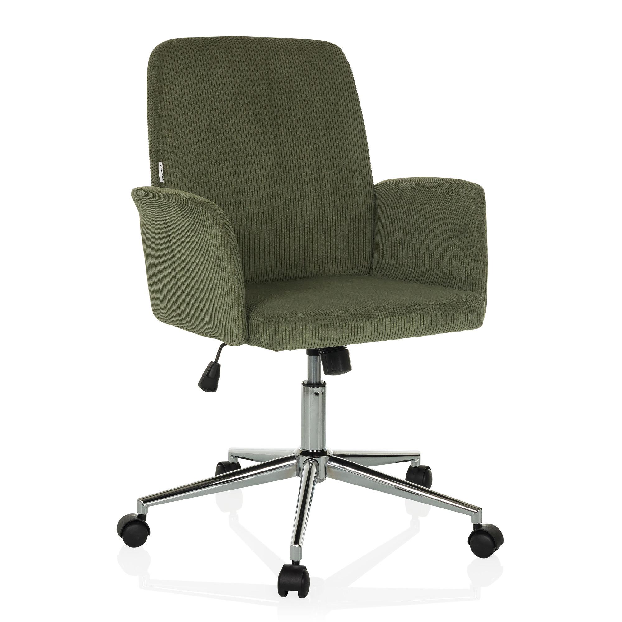 SOLAO CORD Bürostuhl Drehbar Cord-Optik Dunkelgrün 1