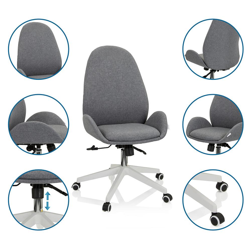 AVEA I Swivel office chair with casters Fabric Gray 2