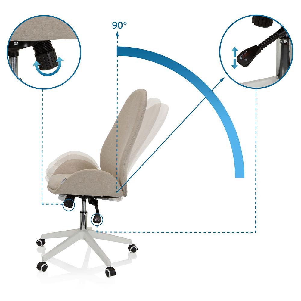AVEA I Swivel Office Chair with Casters Fabric Beige 1