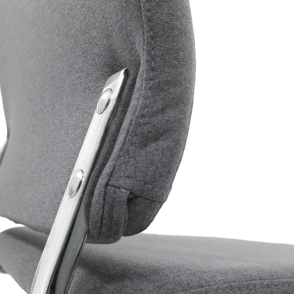 CHARLES I Office Chair Swivel with Casters Fabric Dark Grey 3