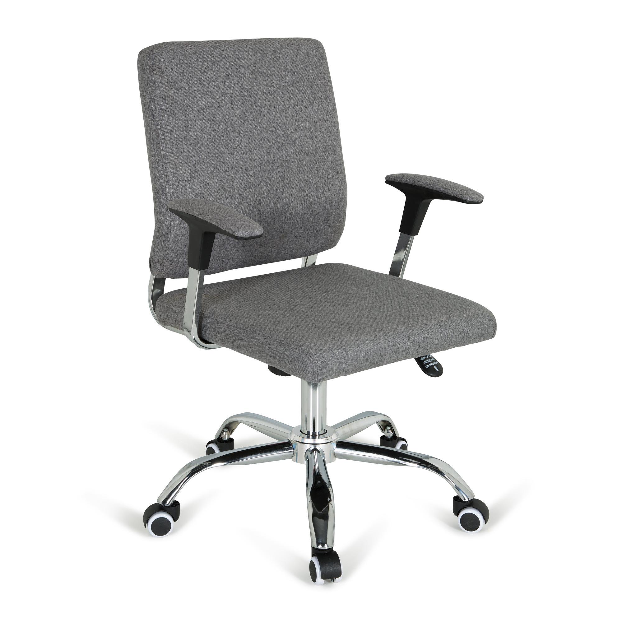 CHARLES I Office Chair Swivel with Casters Fabric Dark Grey 8