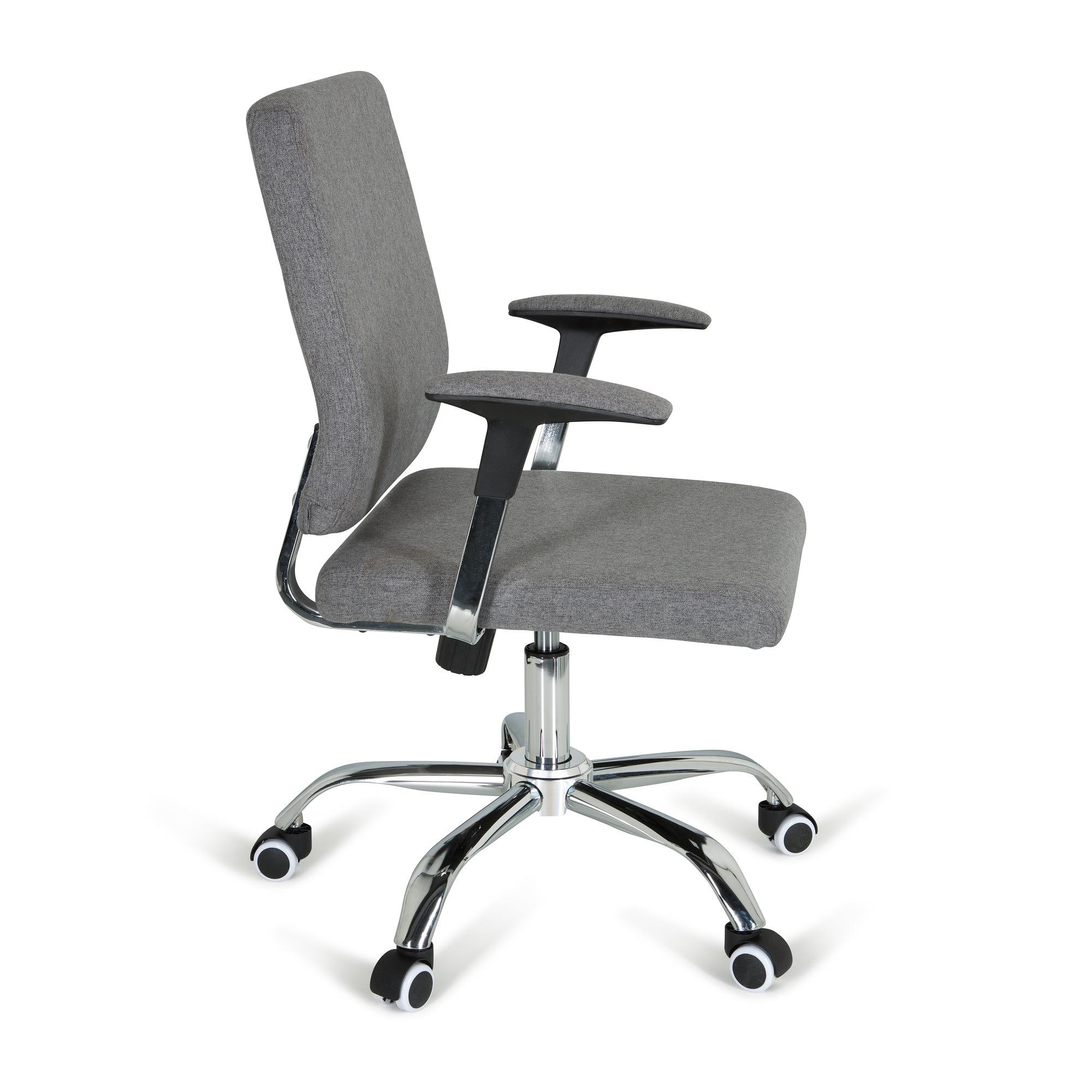 CHARLES I Office Chair Swivel with Casters Fabric Dark Grey 9