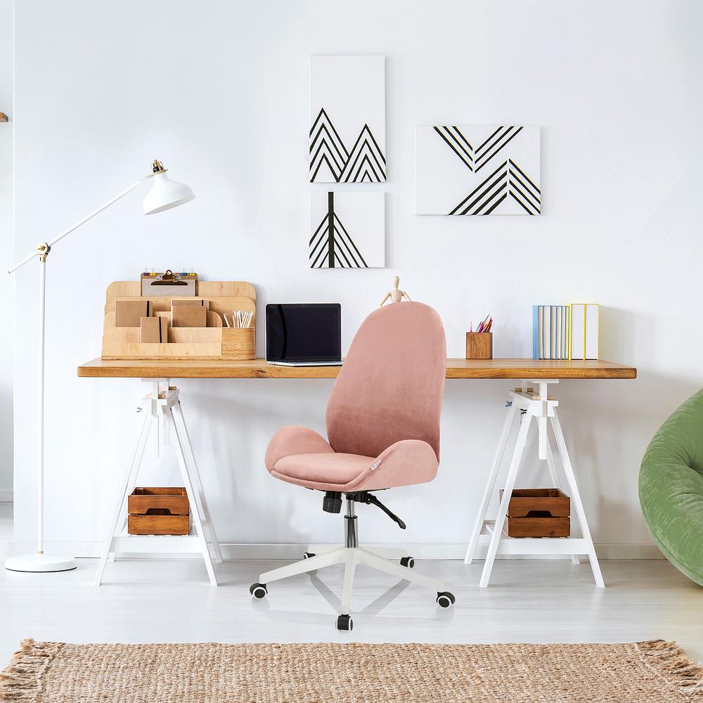 AVEA Office Chair Swivel with Wheels Pink 3
