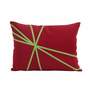 Embroidered cotton cushion with feather filling Red 0