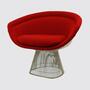 Platner Lounge Chair aus Stahl Bezug Rot 0