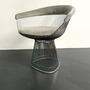 Platner Arm Chair aus Stahl in Silberoptik und Grauem Samt 2