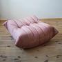 Set Poltrona e Pouf Togo Velluto Rosa Perla 6